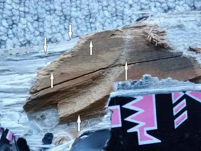 Crescentshaped cuts on the snowboard decreasing in depth from left to right - фото 29