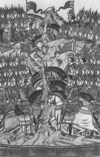 Куликовская битва Миниатюра Лицевого летописного свода Великий князь Дмитрий - фото 39