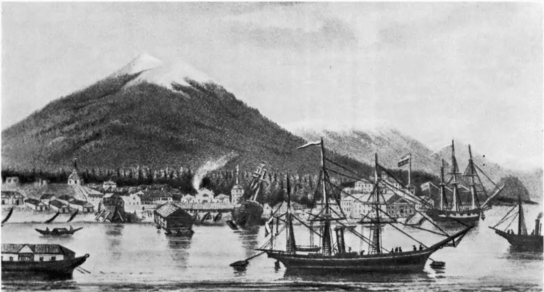 Так выглядел порт НовоАрхангельск в 1863 г Постройки и укрепления форта - фото 5