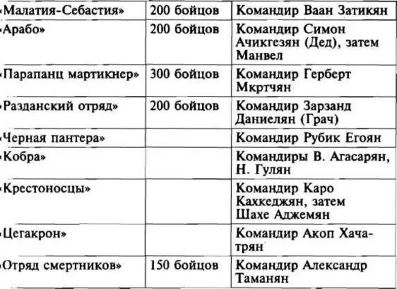 По состоянию на лето 1991 года действующие в Карабахе добровольческие отряды - фото 3