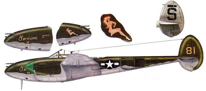 Geronimo II P38L из 80й истребительной эскадрильи Индия 1944 г - фото 194