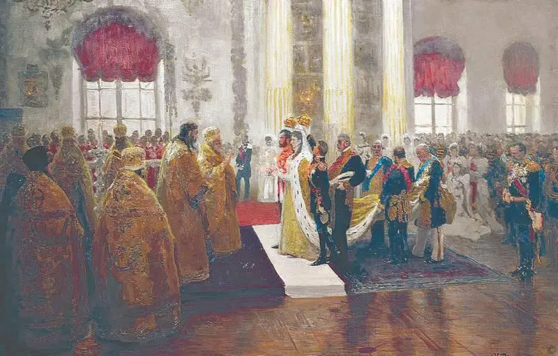 Венчание Николая Александровича и Александры Федоровны Худ И Репин Жена - фото 10