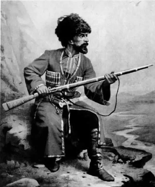 Чеченский воин Картина 1887 г Из собрания ГИМ Горцы в походе Литография с - фото 19