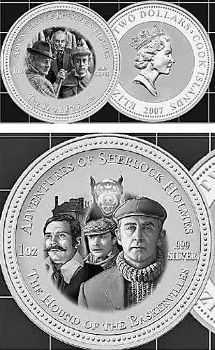 Монеты овов Кука с героями советского телесериала Шерлок Холмс и доктор - фото 36