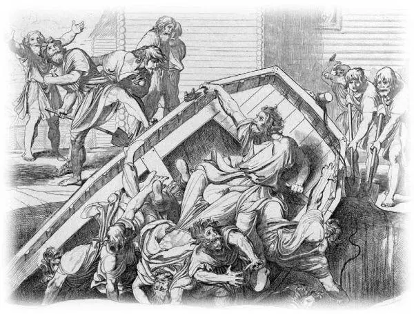 Ф А Бруни Мщение Ольги против идолов древлянских Гравюра Не позднее 1839 - фото 4
