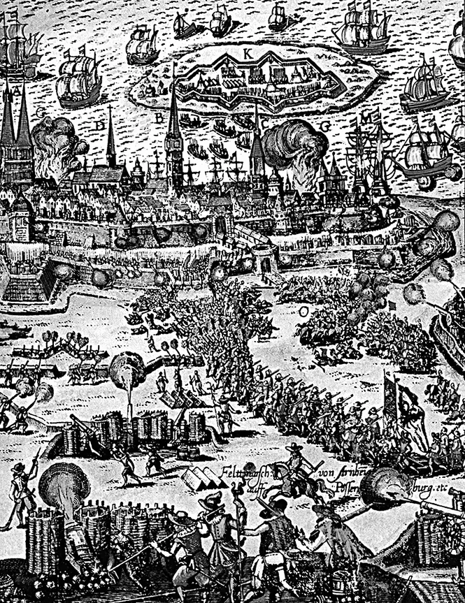 Осада Штральзунда Гравюра XVII в Гавань Амстердама 1620 год Художник - фото 38