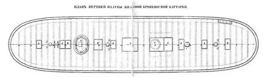 Броненосная батарея Первенец Чертеж румпеля Батарея эта построена по - фото 27