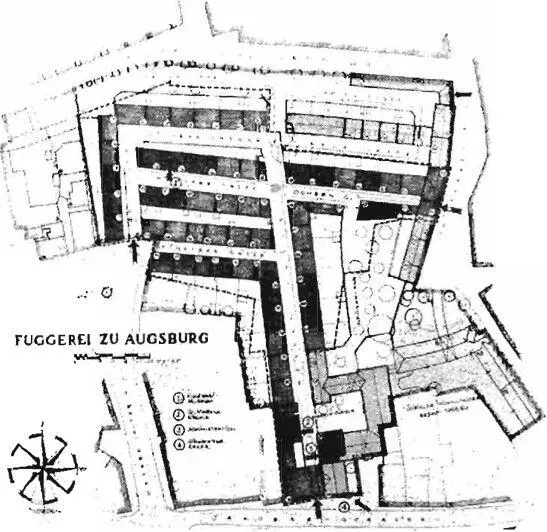 A famous neighborhood the Vuggerei in Augsburg thority 1952 available - фото 191