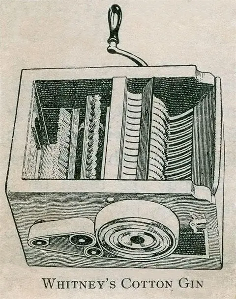 Эта запатентованная модель волокноотделителя созданная Илаем Уитни в 1793 - фото 15