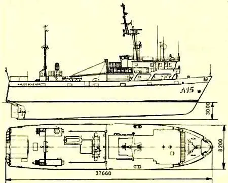 Техническая характеристика Водоизмещение 488 т Длина 37 660 мм Ширина 8200 - фото 33