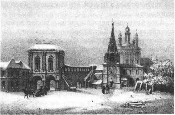 Крутицкий монастырь Литография из собрания Э В ГотьеДюфайе Славной историей - фото 63