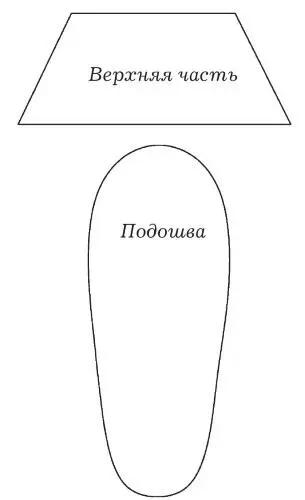Выкройка тапочек Простые Детали кроя Из хлопчатобумажной ткани подошва - фото 38