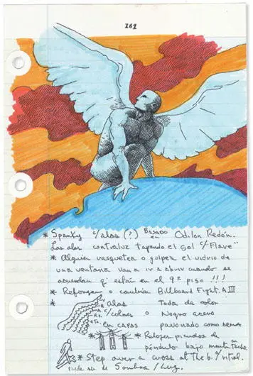 BLUE NOTEBOOK PAGE 161 Spanky with wings Based on Odilon Redon The - фото 416