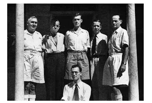 Denis Wright centre standing surrounded by his consulate staff in Mersin - фото 20