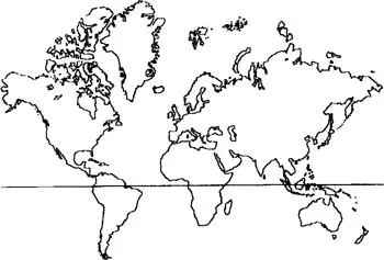 The World Map The equator did not cross the middle of the world map that we - фото 143