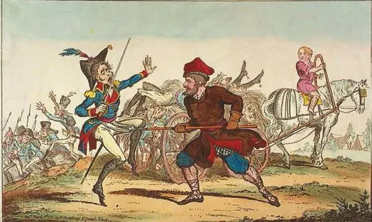 Лубок времен войны 1812 г Пленные французы Худ И Прянишников Похороны - фото 23