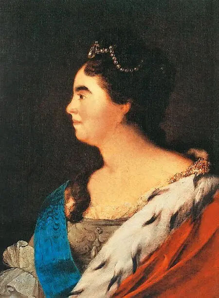 Екатерина I Андреевский флаг Князь В В Голицын Гравюра Л Тарасевича - фото 49