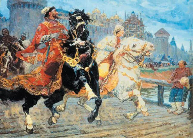 Царевич Иван на прогулке с опричниками Худ М Авилов Александровская - фото 49