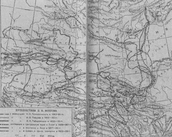 Карта маршрутов экспедиций П К Козлова по Северной и Центральной Монголии В - фото 13