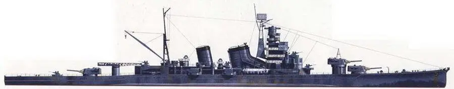 К моменту своего потопления в июле 1945 г крейсер Аоба прошел модернизацию - фото 133