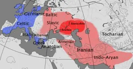 Рис 17 Ареал распространения индоевропейских языков Оранжевый сатемные - фото 17