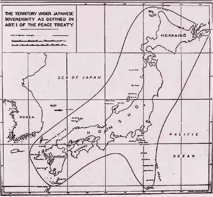 Карта японских территорий определенных СанФранцисским мирным договором 1951 - фото 35