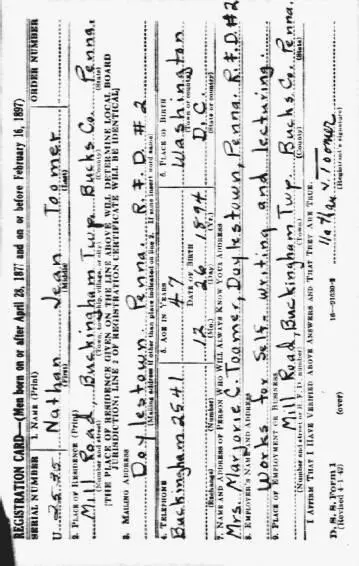 Draft registration April 24 1942 Notes 1 Jean Toomer The Cane - фото 11