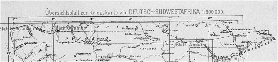 The South West African border with Angola as depicted in this old German map - фото 4