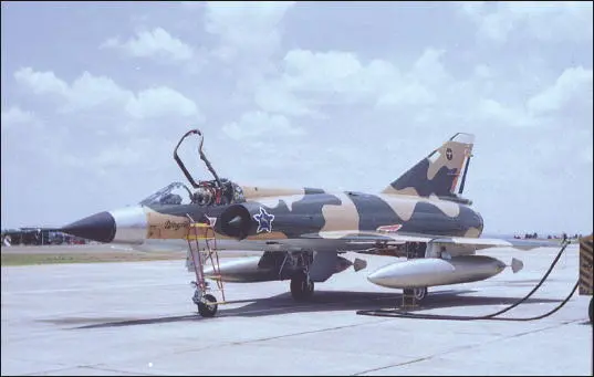 Mirage IIIEZ serial 842 gloss Buff and Dark Green top surface camouflage with - фото 131
