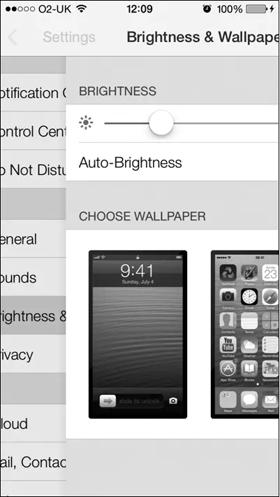 Рис 132Контроллер вида настроек отодвигающий вид с обоями для экрана Теперь - фото 32