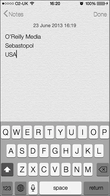 Рис 154Программа Notes Блокнот в iPhone здесь текст отображается в - фото 54