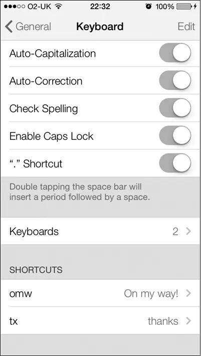 Рис 46Нижний колонтитул в верхнем разделе и верхний колонтитул Shortcuts - фото 100