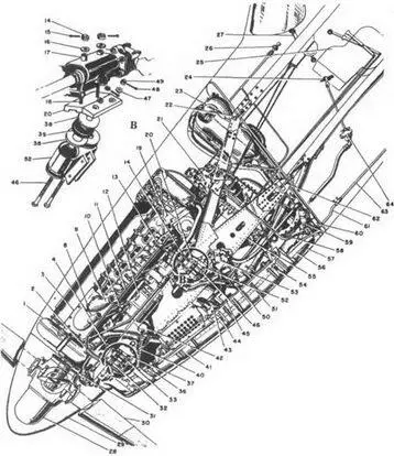 Двигатель Мерлин Паккард V16507 на P51D 1 Расширительный бачок - фото 182