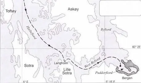 Маршрут Х24 в Берген 14 сентября 1944 г Интерьер лодки Х24 В люке - фото 4