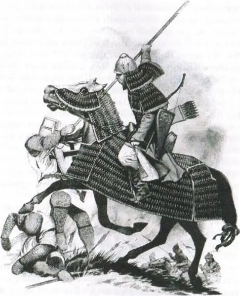 Монгольский тяжеловооруженный всадник и рыцари 21 с Изумленные поражением от - фото 42