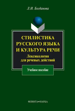 Людмила Богданова Стилистика русского языка и культура речи. Лексикология для речевых действий: учебное пособие обложка книги