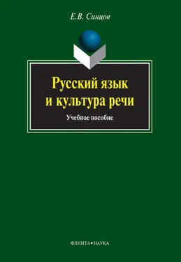 Евгений Синцов Русский язык и культура речи обложка книги