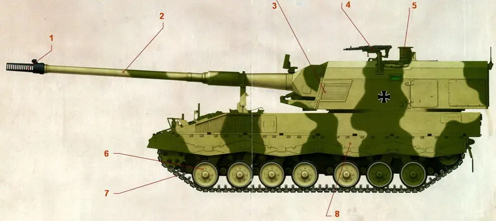 САУ panzerhaubitze 2000 Самоходная 155мм гаубица PzH 2000 немецкий - фото 9