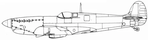 Spitfire PR IX фюзеляжный бомбодержатель Spitfire IXC вариант для СССР с - фото 223