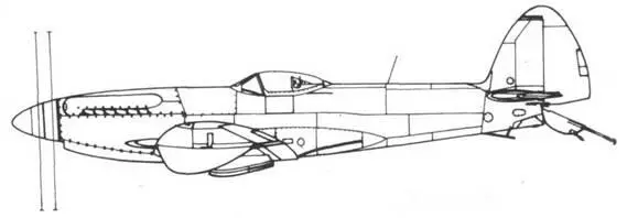 Seafire F 47 серийный под крыльями два бака по 225 галлона 103 л - фото 290