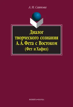 Альбина Саяпова Диалог творческого сознания А. А. Фета с Востоком (Фет и Хафиз) обложка книги