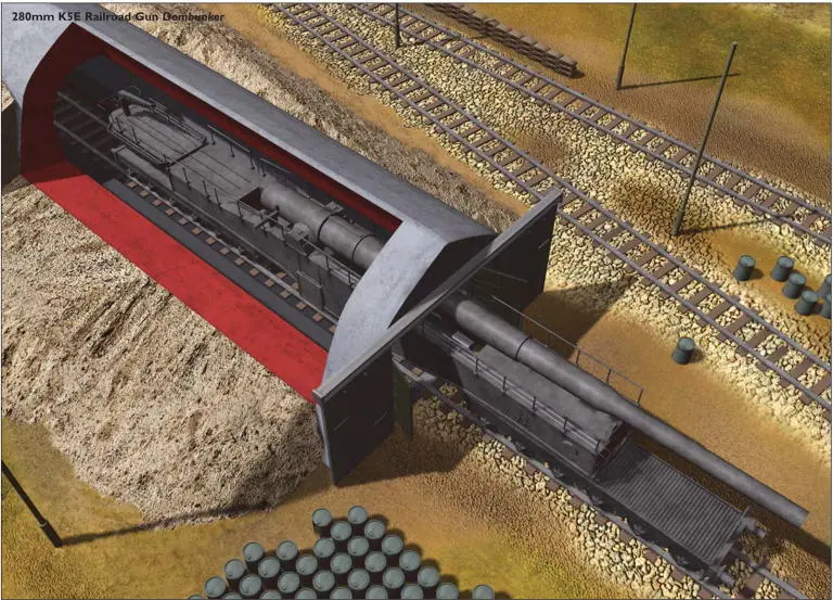 280mm K5E Railroad Gun Dombunker Among the first type of fortifications built - фото 5