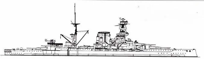 Линкор Barham Построен 1915 г 31150 т 8x3X1 мм 12x152 мм 6x102 мм 16x40 - фото 57