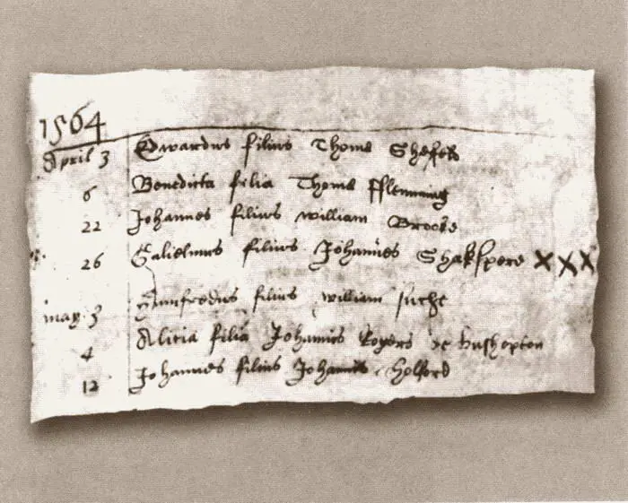 Запись о крещении датированная 26 апреля 1564 года Школа в Стрэтфорде - фото 14