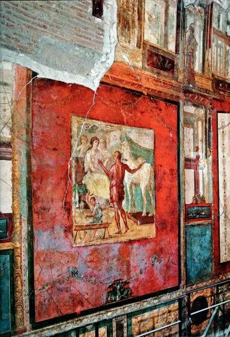 Общий вид помпейской фрески в которую включен сюжет о Пасифае и Дедале Взято - фото 486