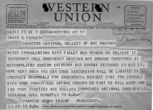 Телеграмма Western Union адресованная главам крупных музеев и сообщающая о - фото 16
