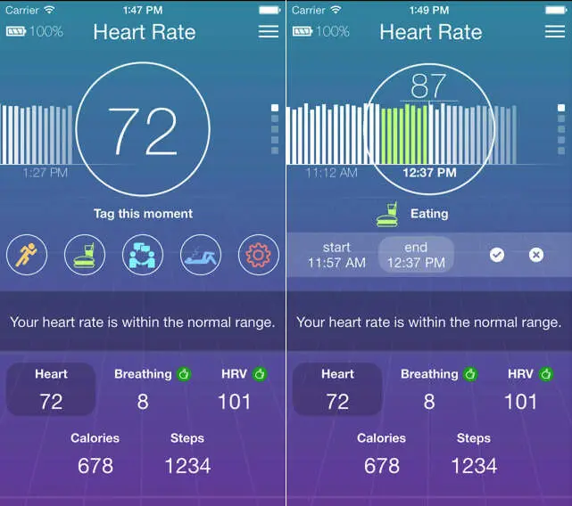 Индикация в приложении OMSignals изображение applecom Одежда OMSignals и - фото 14