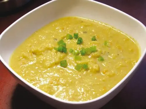Куриный суппюре с картофелем и зеленым луком Кукурузный суппюре на овощном - фото 5