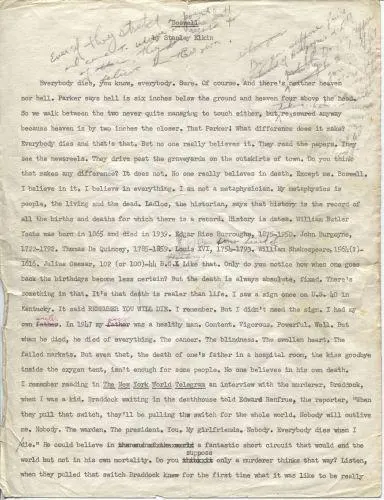 The first page of Elkins debut novel Boswell marked with editorial notes - фото 16
