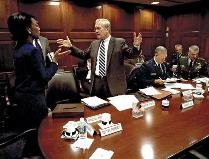 In the White House Situation Room Don Rumsfeld and I discuss plans for - фото 77